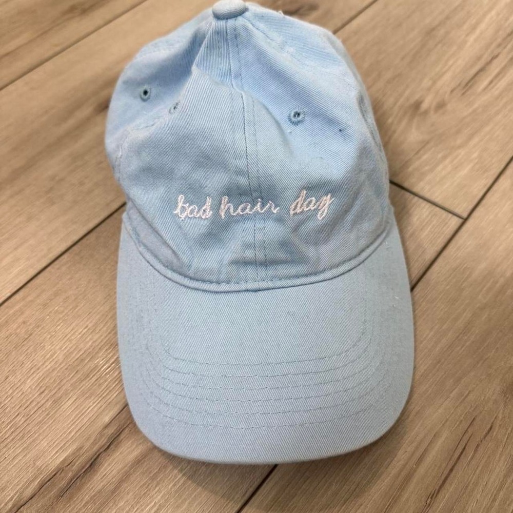 Bad Hair Day Light Blue Embroidered Cotton Dad Hat Adjustable Baseball Cap